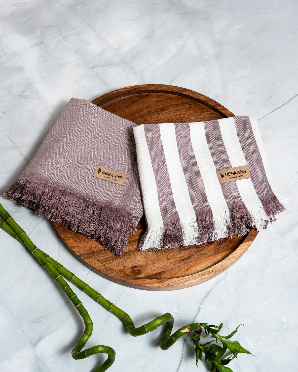 Gift Set of 2 Bath Towels with Candle