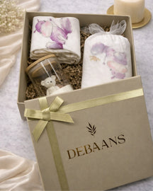 Toddler gift set - 1 Bath towel + 2 washcloths + Candle