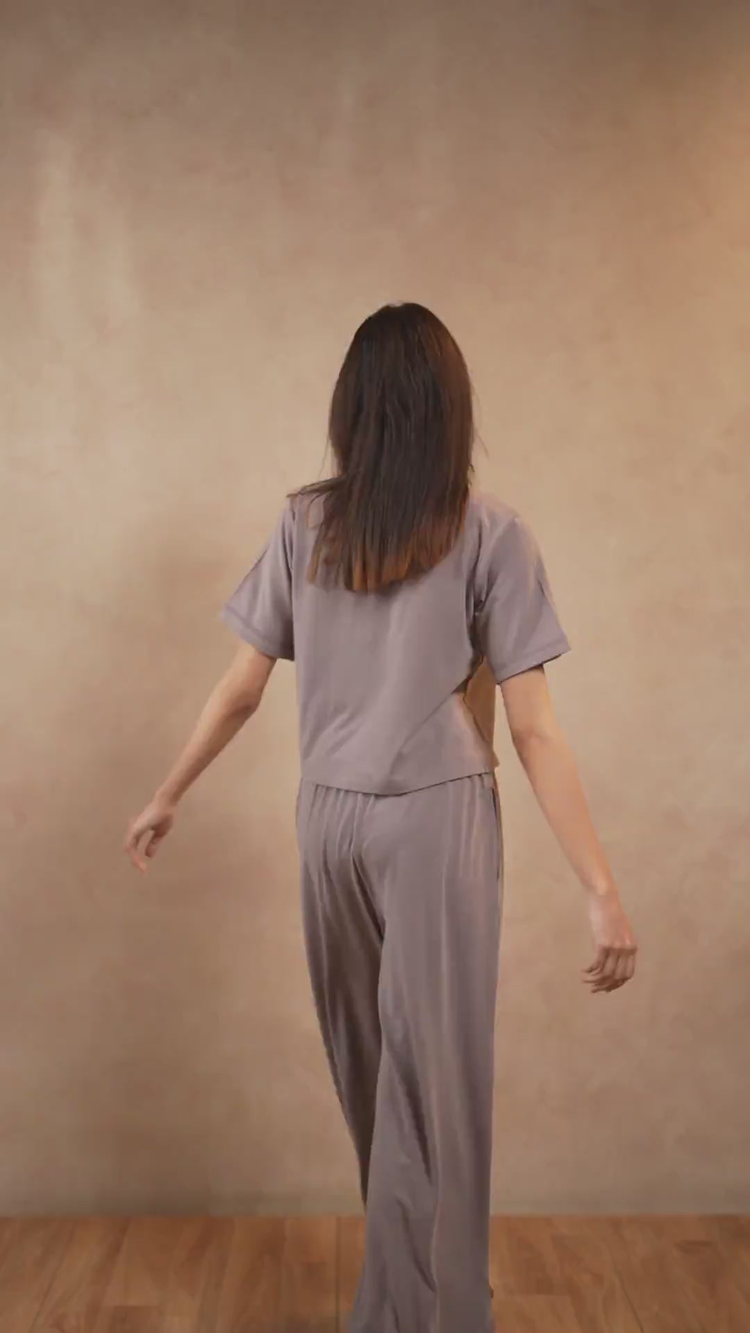 Emma Organza Trim Crop Top Lounge Set – Steel Gray